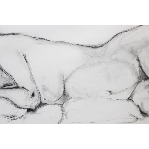 465 - Large original monochrome pastel line drawing of a nude, 'A Study of Amy', signed in pencil SQR, '95... 