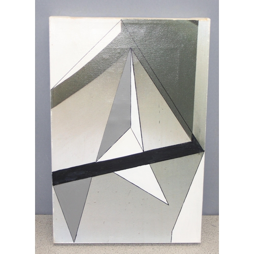 469 - Ruth Corman (XX-XXI): Original geometric mixed media on canvas titled 'Plett 2', dated 2002, origina... 