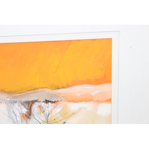 474 - Donald Shannon (Scottish 1930-2008): Original watercolour titled 'Winter Sunset', in glazed frame wi... 