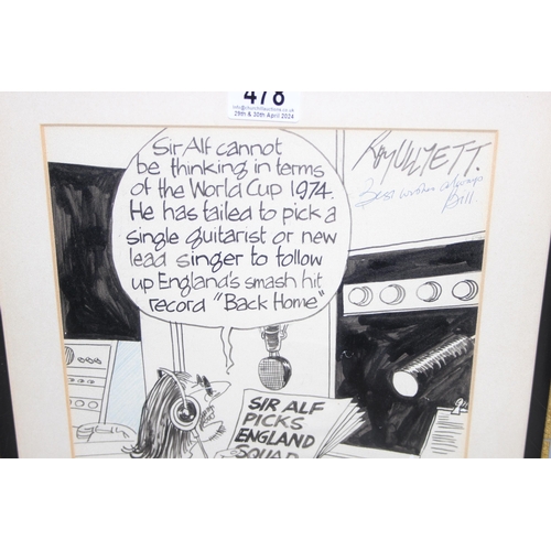 478 - Roy Ullyet OBE, sporting cartoonist (British, 1914-2001): Original black and white cartoon on the 19... 