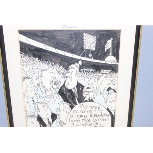 481 - Roy Ullyet OBE, sporting cartoonist (British, 1914-2001): Football themed original cartoon for the D... 