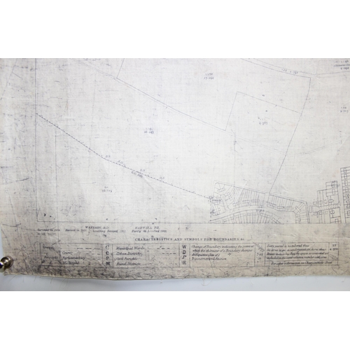 535 - Local interest - 5 maps, 4 on fabric style paper from the 1930s and one other, largest approx 102cm ... 