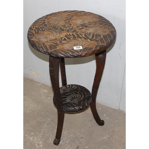 100 - Arts & Crafts period carved side table, in the manner of Liberty early 20th century Japanese range, ... 