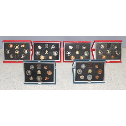 1210 - Great Britain & Northern Ireland proof coinage sets, 6 assorted proof coin sets in folders, 1983-198... 