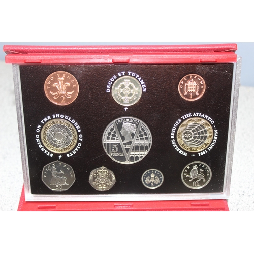 1213 - Great Britain & Northern Ireland proof coinage sets, 2 proof coin sets in folders, 2001 & 2002, with... 