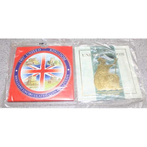 1217 - Great Britain & Northern Ireland Brilliant Uncirculated coinage sets, 9 BU coin sets in folders, 199... 