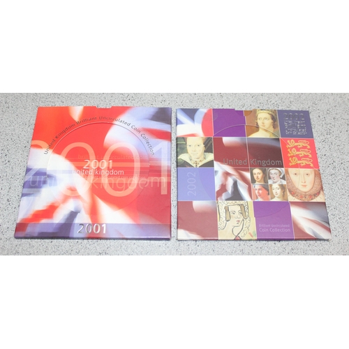 1219 - Great Britain & Northern Ireland Brilliant Uncirculated coinage sets, 8 BU coin sets in folders, 200... 