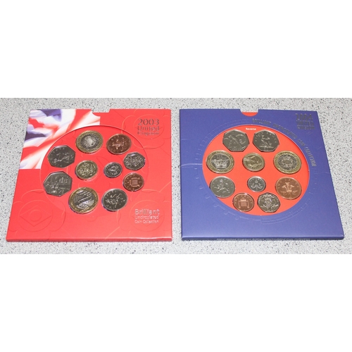 1219 - Great Britain & Northern Ireland Brilliant Uncirculated coinage sets, 8 BU coin sets in folders, 200... 