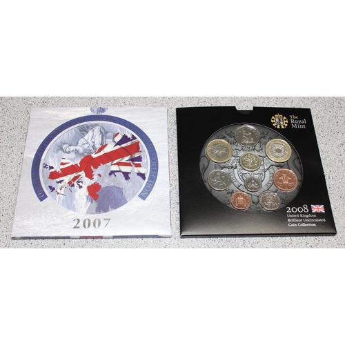 1219 - Great Britain & Northern Ireland Brilliant Uncirculated coinage sets, 8 BU coin sets in folders, 200... 