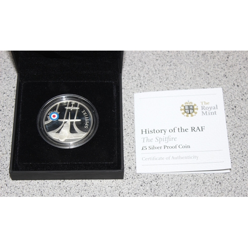 1229 - Great Britain & Northern Ireland Royal Mint silver proof coins - 2008 Spitfire RAFSPSF silver proof ... 