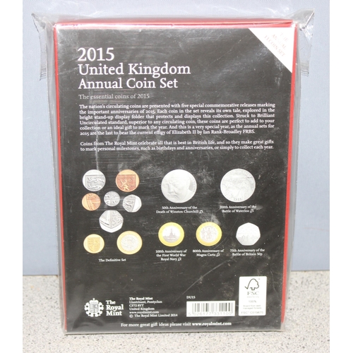 1239 - Great Britain & Northern Ireland Royal Mint coins - 2015 United Kingdom annual coin set, 13 coins in... 