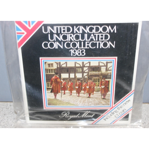 1242 - Great Britain & Northern Ireland Royal Mint coins - 3 boxed uncirculated coin sets, 1972, 1983 & 200... 