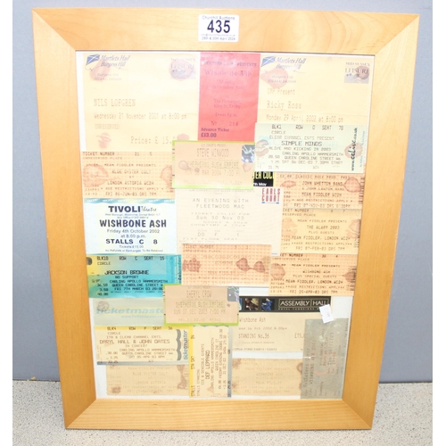 435 - Large qty of concert tickets dating from early 2000's (in 6 frames), to incl The Eagles, The Who, Ma... 