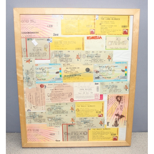 435 - Large qty of concert tickets dating from early 2000's (in 6 frames), to incl The Eagles, The Who, Ma... 