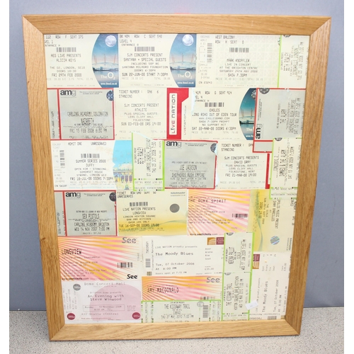 435 - Large qty of concert tickets dating from early 2000's (in 6 frames), to incl The Eagles, The Who, Ma... 