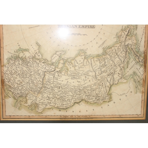 437 - Antique framed engraved map of The Russian Empire, published by C. Smith - mapseller of The Strand, ... 