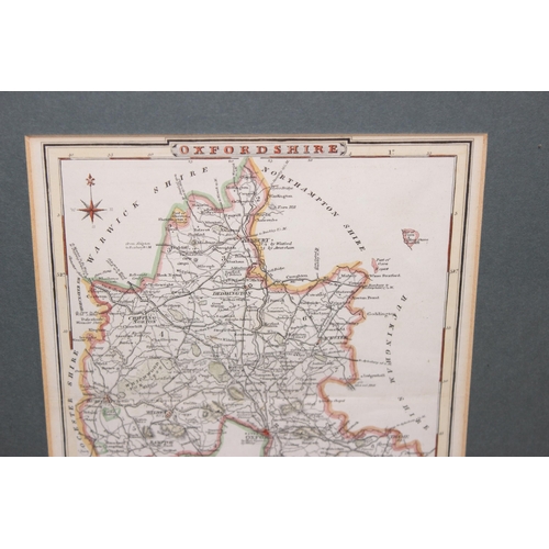 438 - Local interest - early 19th century map of Oxfordshire in frame, drawn and engraved for Dugdales, En... 