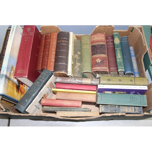 521 - Large collection of books to include antique and later leather bound examples