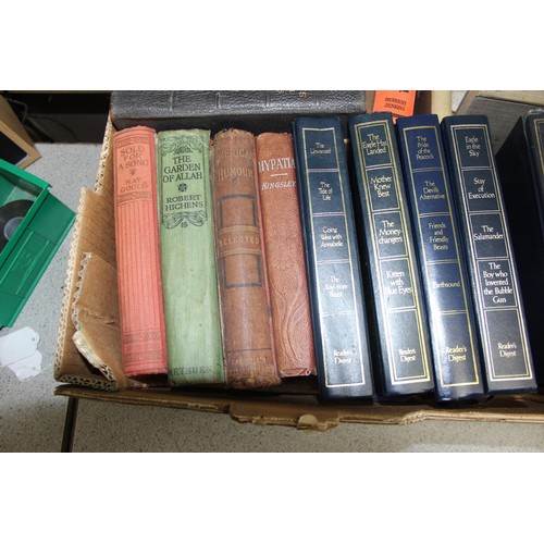 521 - Large collection of books to include antique and later leather bound examples