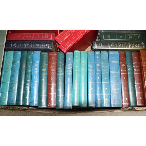 521 - Large collection of books to include antique and later leather bound examples