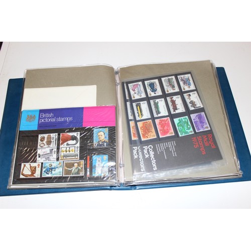 525 - Stamps - Qty of GB Presentation Pack stamps and collectors packs, 1970's and 1980's, in blue albums,... 