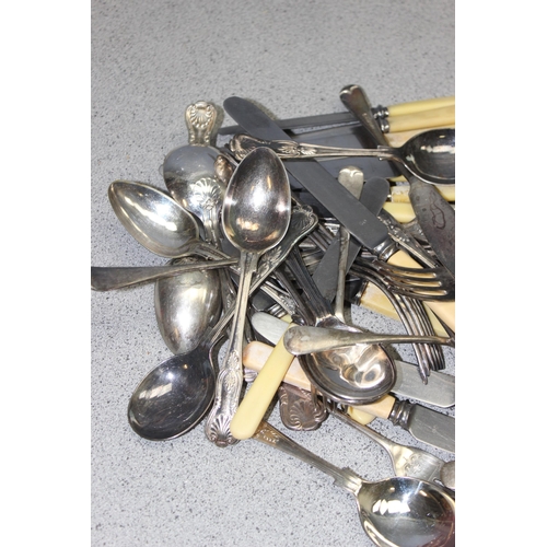 1087 - A selection of silver plated and stainless steel flatware to include Hutton & Sons, Sheffield, appro... 