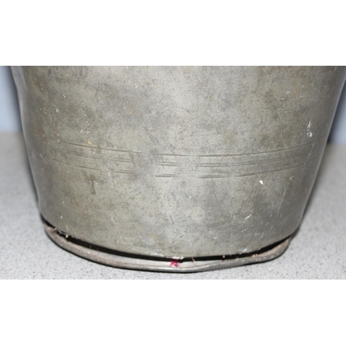 1091 - 19th Century pewter chamber pot or commode, of broad rimmed tapered form, approx 31cm W x 20cm H