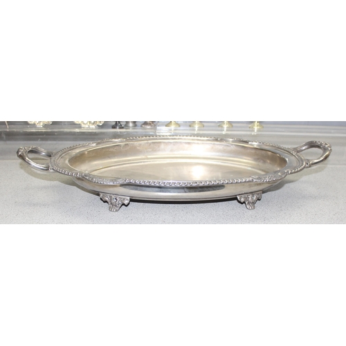 1098 - Qty of antique and later silver plate to include large serving trays, approx 8kg gross