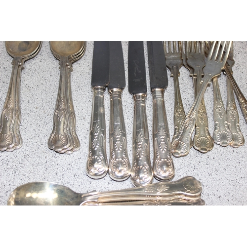 1099E - Qty of silver plated King's Pattern cutlery by Roberts & Dore Ltd, approx 3.7kg gross (65 pieces)