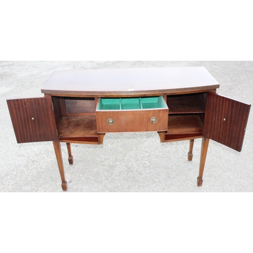 136 - A William IV style mahogany sideboard on spade legs, approx 122cm wide x 51cm deep x 91cm tall