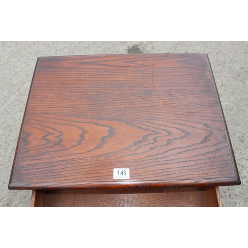 143 - A small oak bedside table or side table, possibly Old Charm, approx 56cm wide x 44cm deep x 65cm tal... 