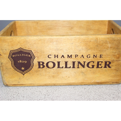 290 - Vintage Champagne Bollinger advertising wooden crate approx. 29cm H x 16cm W x 12cm D