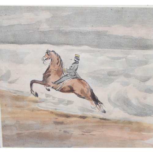 496 - Attributed to Joseph Appleyard (British 1908-1960): 2 original horse themed watercolours in glazed f... 