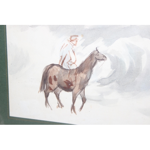 496 - Attributed to Joseph Appleyard (British 1908-1960): 2 original horse themed watercolours in glazed f... 