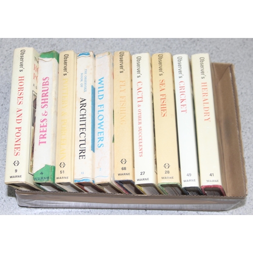 538 - 10 x Observer books to incl cricket, fly fishing, sea fishes etc