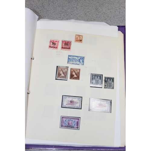 553 - Stamps - New Zealand Large QV/QE2 collection on leaves (Lever Arch File) 100s