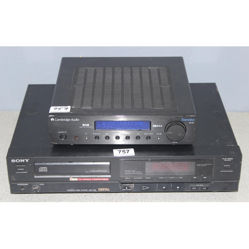 757 - Cambridge Audio Sonata DR30 DAB/FM receiver and a Sony CD player