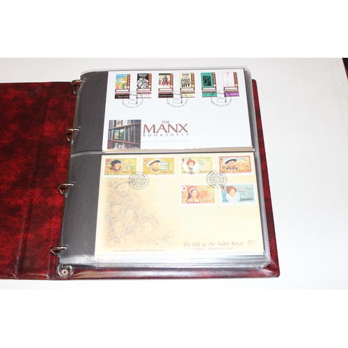 532 - Stamps - Isle of Man First Day Covers in 3 burgundy Stanley Gibbons albums, 1993-1996, 1997-2003 & 2... 