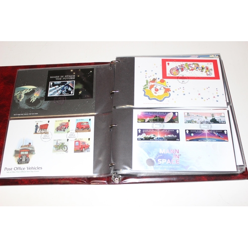 532 - Stamps - Isle of Man First Day Covers in 3 burgundy Stanley Gibbons albums, 1993-1996, 1997-2003 & 2... 