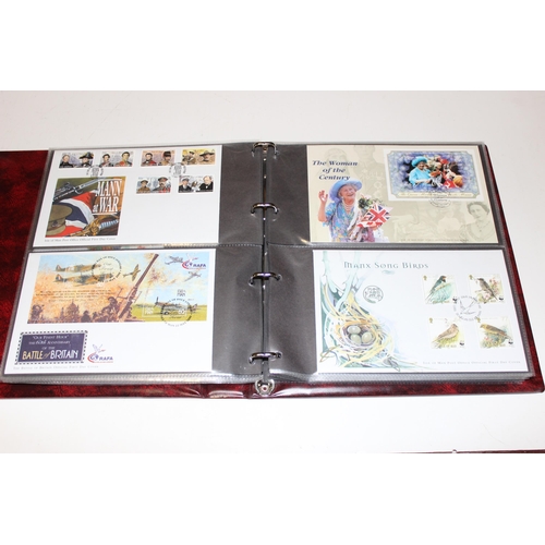 532 - Stamps - Isle of Man First Day Covers in 3 burgundy Stanley Gibbons albums, 1993-1996, 1997-2003 & 2... 