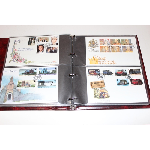 532 - Stamps - Isle of Man First Day Covers in 3 burgundy Stanley Gibbons albums, 1993-1996, 1997-2003 & 2... 