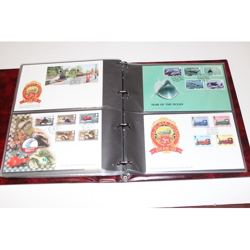 532 - Stamps - Isle of Man First Day Covers in 3 burgundy Stanley Gibbons albums, 1993-1996, 1997-2003 & 2... 