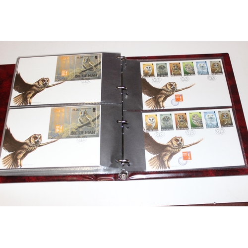 532 - Stamps - Isle of Man First Day Covers in 3 burgundy Stanley Gibbons albums, 1993-1996, 1997-2003 & 2... 