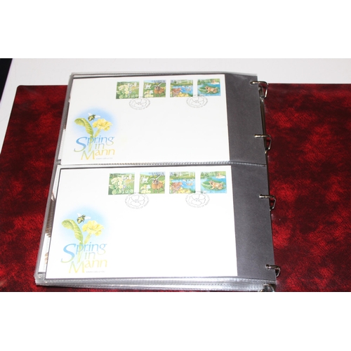 532 - Stamps - Isle of Man First Day Covers in 3 burgundy Stanley Gibbons albums, 1993-1996, 1997-2003 & 2... 