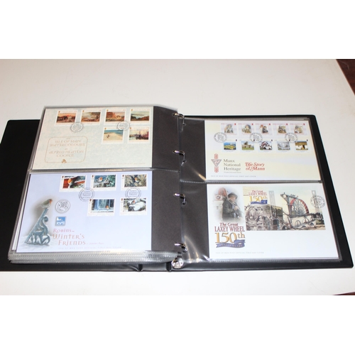 532 - Stamps - Isle of Man First Day Covers in 3 burgundy Stanley Gibbons albums, 1993-1996, 1997-2003 & 2... 