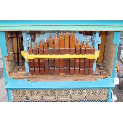 604 - Brian Stone of Wallingford, a handmade working wooden fairground style wind organ on wheels, with ye... 