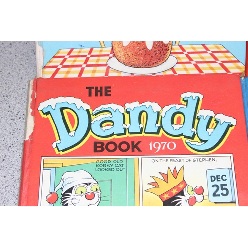 533 - Qty of vintage Dandy children's annuals, ranging from 1969-1992, books to incl Barbie, Victor, Charl... 