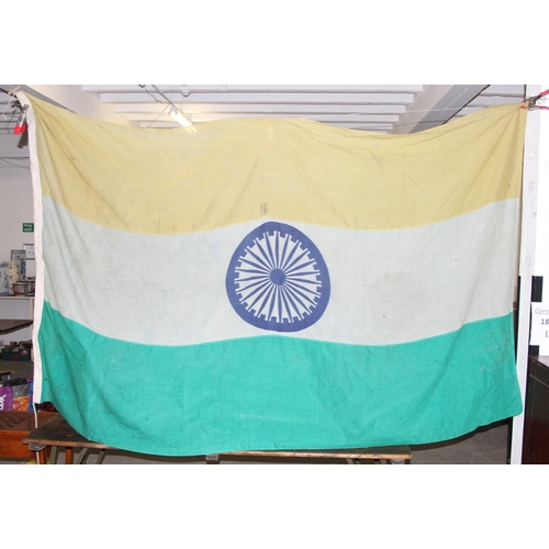 208 - Large vintage Indian flag by John Edgington & Co of London, approx 245cm x 160cm