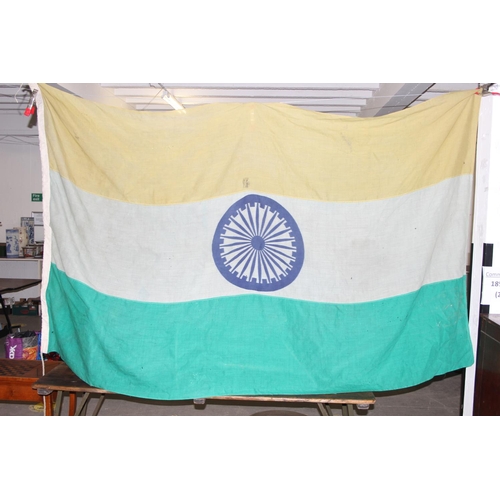 208 - Large vintage Indian flag by John Edgington & Co of London, approx 245cm x 160cm