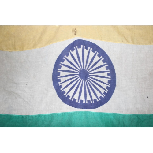 208 - Large vintage Indian flag by John Edgington & Co of London, approx 245cm x 160cm